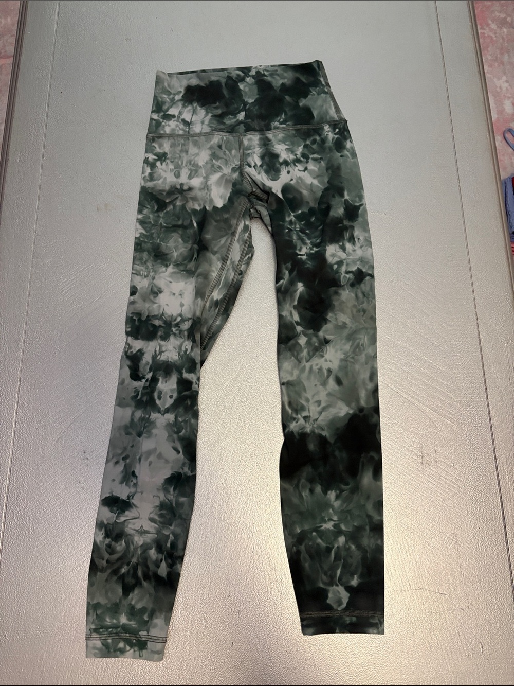 lululemon athletica Green and White Tie-Dye Kids Leggings